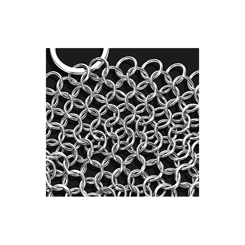 316 Stainless Steel Chainmail Scrubber for Cast Iron Pans, Skillets,
