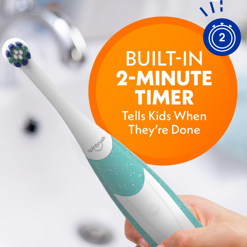 Spinbrush Kids Electric Toothbrush, Shimmery Sparkle, Battery-Powered