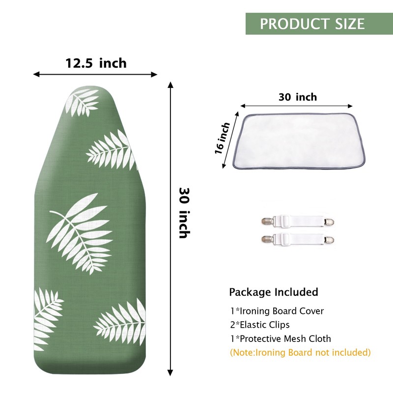 SheeChung 12.5"x32" Small Ironing Board Cover and Pad,Fits Mini Table