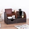 Kingfom™ 7 Desk Organiser, Storage Compartment, Multifunctional Functional, Faux Leather