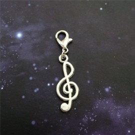 3pcs Music Note Charm, Pendant Clip, Purse Zip, Treble Clef Pendant, Rock Symbol Piano Charms
