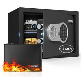 [ 1.2 Cu.ft. ]PATRON Fireproof Safe for Home,Digital Security Home Cabinet Safes for Money Cash Documents,Safe Box with Electronic Keypad,Removable Shelf for Office Business 1.2 Cu.ft.