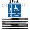 2Pack Reserved Handicap Parking Sign with 54 Inch Heavy Duty