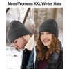 Oversize XL XXL Waterproof Merino Wool Beanie for Men Women
