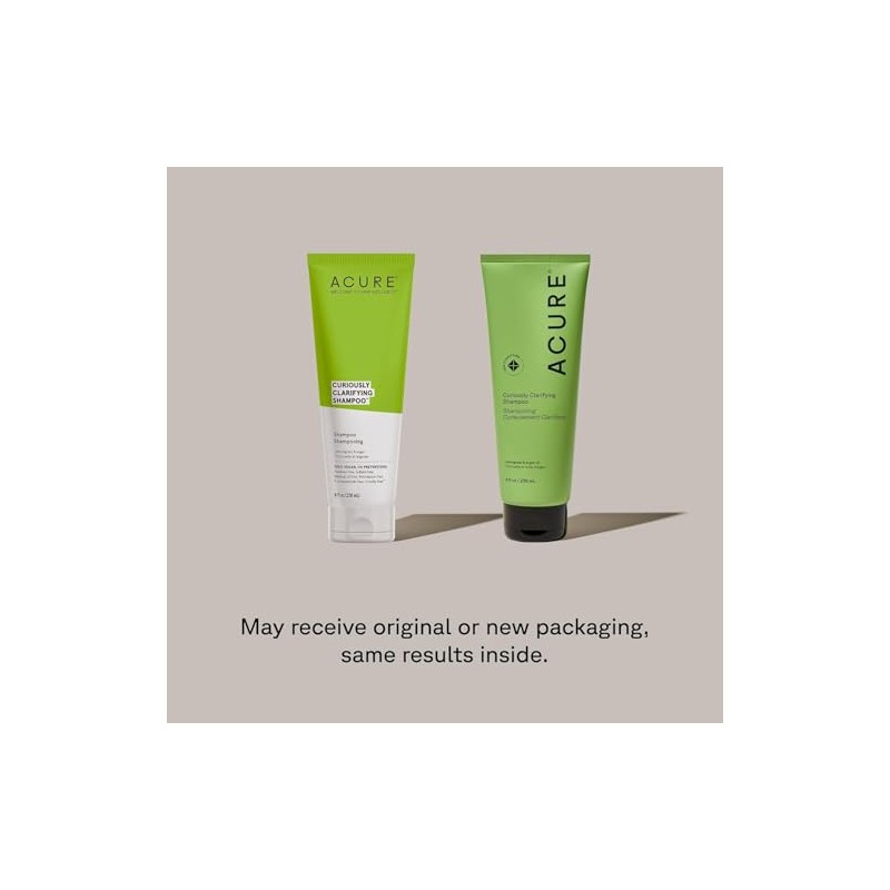 Acure Curiously Clarifying Shampoo & Conditioner Set, Vegan, 236ml, 2-Pack