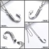 Hearbeingt Fish Hook Cremation Jewelry for Ashes, Memorial Urn Necklace