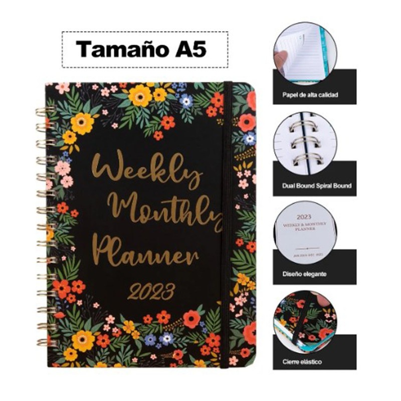 Goal Planner A5 Exquisite Design Premium Paper Spiral Notebook Schedule