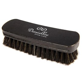 Kabber Danielle Shoe Brush, Polishing Brush and Shine Brush, 100% Horsehair Brush for Shoes and Boots, black