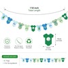 Golf Baby Bodysuit Banner, Green Gingham Baby Shower & 1st