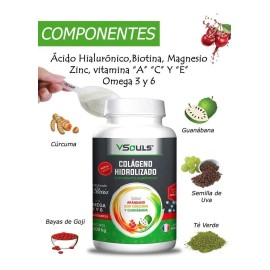 Colágeno Hidrolizado Vsouls ® De Arandano Con Curcuma 1.2 Kg