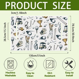 WEBEEDY Golf Theme Cart Seat Covers, Sporty Design Microfiber Golf Cart Seat Towel Blanket Seats Protector for Summer Professional 2-Seat Club Car Accessories, 130x78.5 cm