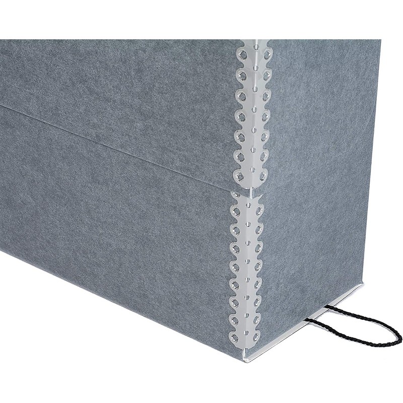 Lineco Archival Document Storage Box with Metal Edge, Acid-Free Gray