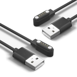 Xininyia 2-Pack Charging Cable Compatible with PLAUD Note Charger, 4 Pin/2FT Magnetic USB Charger for PLAUD Note AI Vioce Recorder Charger (Black&Black)