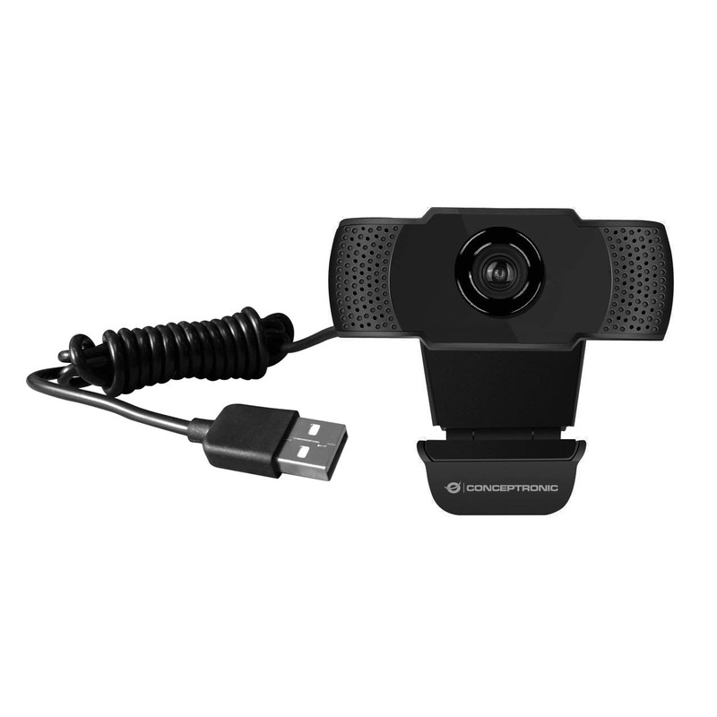Conceptronic AMDIS01B 1080P Full HD Webcam with Microphone, grey