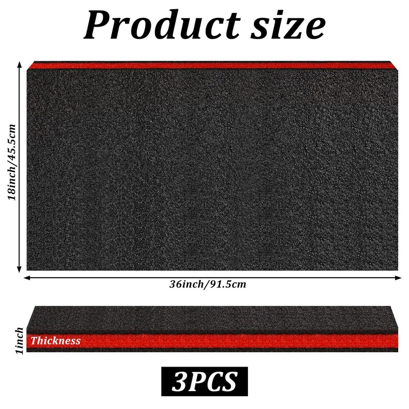 3 Pcs Tool Box Foam Inserts for Cases, 36 x