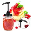 Mason Jar Honey & Syrup Pump Dispenser Lid fit 3.38