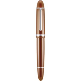 Jinhao X159 - Pluma estilográfica de acrílico café, tamaño 8, punta extrafina, borde plateado, diseño clásico, bolígrafo de escritura suave con