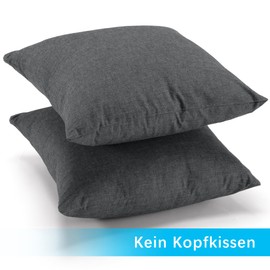 ATsense Set of 2 Cushion Covers Measuring 45 x 45 cm, 100% Washed Cotton, with Zip, Super Soft Premium and Cosy Cushion Covers, Forest Green, Dark Grey