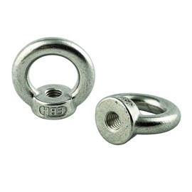 M6 (2 pieces) cast and polished ring nuts, stainless steel VA A2 V2A, ring nuts, rust-proof, eyelet nuts, similar to DIN 582 AGBERG
