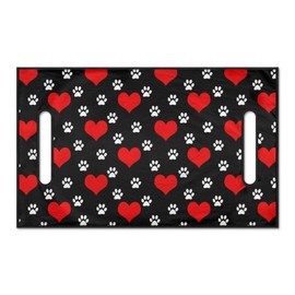 Darisoco Paw Heart Red Printed Golf Cart Seat Covers Blanket Golf Cart Towel Seat Covers Fit for Most 2 Seat Golf Carts Easy to Install & Clean Suitable for All Seasons