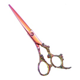 VOCOSTE Hair Scissors Hair Cutting Scissors Professional Hairdressing Scissors Stainless Steel Razor 6.5" Length Cherry