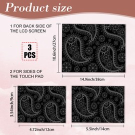 PLIGREAT Abstract Laptop Decal Sticker Skin Cover, Paisley Black Laptop Sticker Skins Decal Fits 12" 13" 13.3" 14" 15" Laptops Universal Removable Vinyl Notebook Art Protector Netbook PC Cover Decal