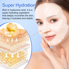 Bio-Collagen Real Deep Mask, Collagen Face Mask, Hydrating Overnight Hydrogel Mask, Collagen Mask for Women, Pore Minimizing, Elasticity Improvement, Improve Elasticity and Wrinkle Face Mask 34g x6ea