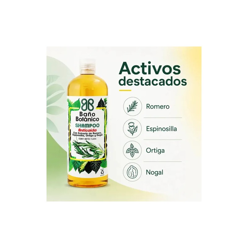 Shampoo Baño Botanico Extracto De Romero (anticaida) 1 Lt