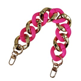 Hongvarey Resin Acrylic Chain Strap for Purse,Handles Chain Strap Replacement,Handbag DIY Accessories Chain Strap-30 Gold RoseRed