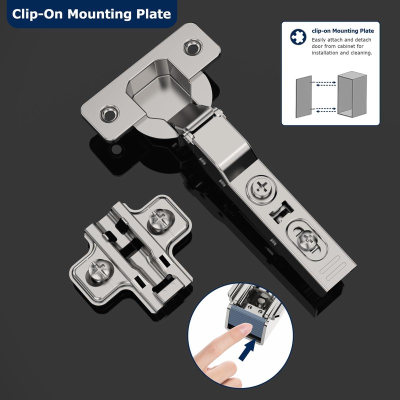 Furniware Pack of 4 Soft Close Hinges for Kitchen Cupboards,Kitchen