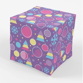 Stesha Party Purple Retro Holiday Christmas Wrapping Paper - Folded Flat 30 x 20 Inch (3 Sheets)