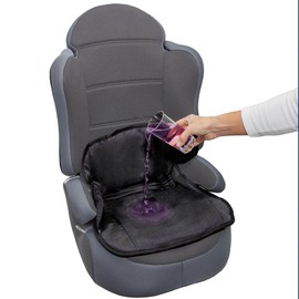 Lynmark Waterproof Booster Seat Protector for 2+ Years old Potty Training, Spillages, and Pushchair Liner - Child Car Travel Essentials - Reusable, Breathable, Non-slip Back, No Bucklehole (Black)