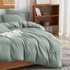 YASMENG Half-Linen Bed Linen, 135 x 200 cm, Green Bed
