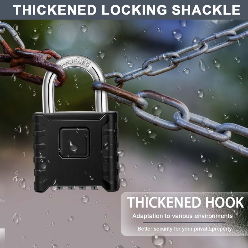 ZHEGE Heavy Duty Combination Lock Outdoor, 4 Digit Large Weatherproof