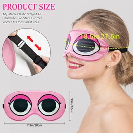 Cartoon Sleep Mask Pink Blindfold Eye Mask Adjustable Travel Mask Eyeshade for Sleep Over Slumber Pajama Party Supplies Birthday Gifts for Boys Girls Men Women