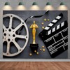 SADFA Movie Theme Backdrop 5x3ft Golden Statue and Movie Clapper