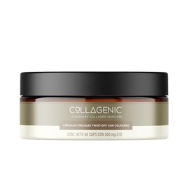Collagenic | Cápsulas Faciales con Colágeno Hidrolizado, Aroma Manzana Verde | Nutren Revitaliza, Brinda Elasticidad, Firmeza de la piel | Tecnología Twist Off | Uso Nocturno | 60 Cápsulas de 500 mg