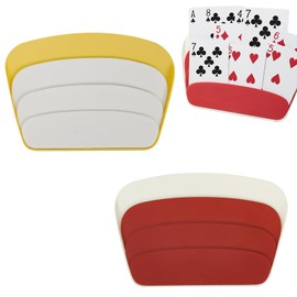 DHWEKU Children's Card Holder, Pack of 2 UNO Card Holder, Playing Card Holder Made of Plastic, Card Stand, Playing Card Holder, Card Game Accessories for Children, Adults, Seniors and from 3 Years, a