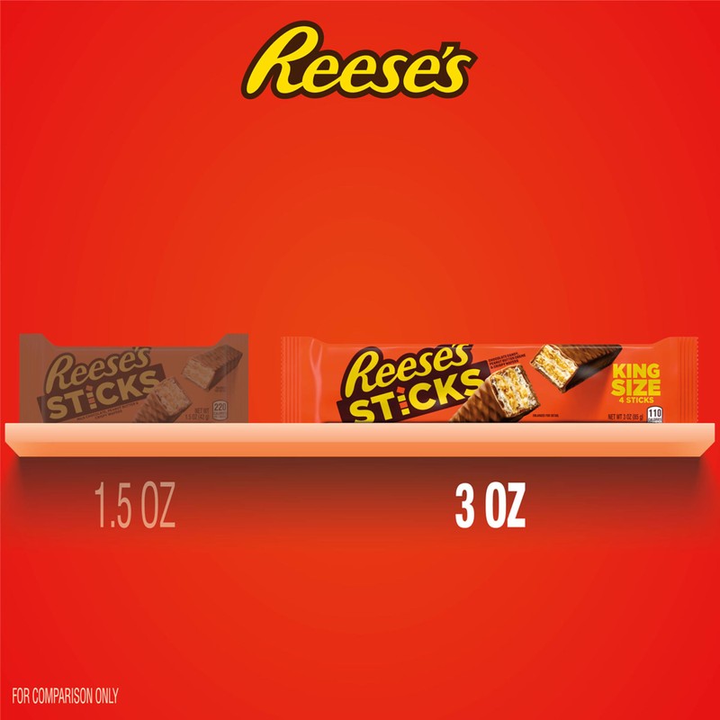 REESE'S STICKS Milk Chocolate Peanut Butter Wafer King Size, Candy