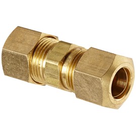 Anderson Metals 50062-06 50062 Brass Compression Tube Fitting, Union, 3/8" x 3/8" Tube OD
