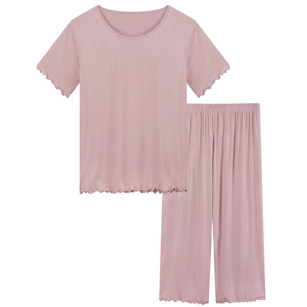Joyaria Capri Cooling Pajamas for Women Night Sweats Ldies Bamboo
