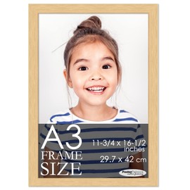 A3 Frame Natural Modern Minimalist - Wooden 11.75x16.5 Frame - Modern Wood A3 Picture Frame For A3 Size Artwork or Documents - Photo Frame Includes UV Acrylic, Foam Board Backing, Hardware