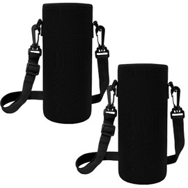 DXPETA 2Pcs Water Bottle Bag with Adjustable Shoulder Strap, Durable Fabric Holder for Hiking, Camping, Running, Gym, Cycling, Travel