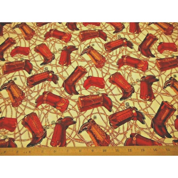 Hobby Lobby Western Fabric By The Yard Rusty Brown Cowboy