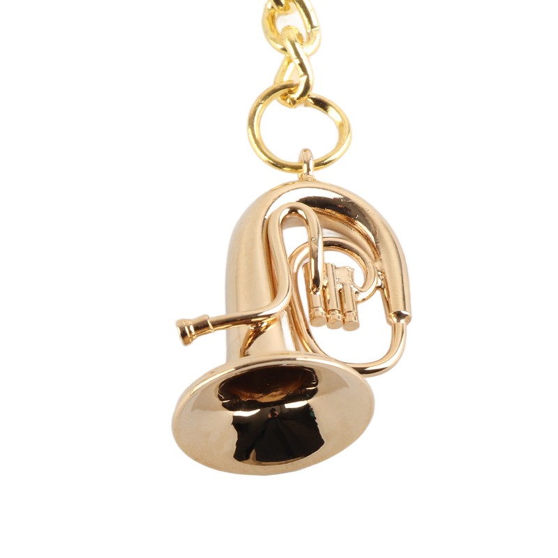 Brass Tuba Key Chain Miniature Golden Musical Instrument Key Chains