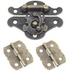 1 Pcs Antique Hasp Latch and 2 Pcs Butterfly-Shape Hinges Decorative Lock Buckle with Matching Screws[FDXGYH,Bronze]