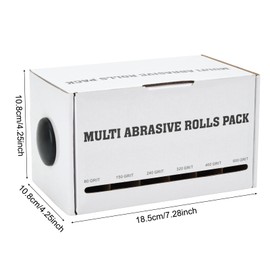 Emery Cloth Roll, 6 Grits 1”x 20FT Sand Paper Roll with Dispenser, 80 150 240 320 400 600 Grit Sandpaper Assortment, Wet Dry Sanding Paper for Metal Automotive Furniture Wood (6 Grits 20ft)