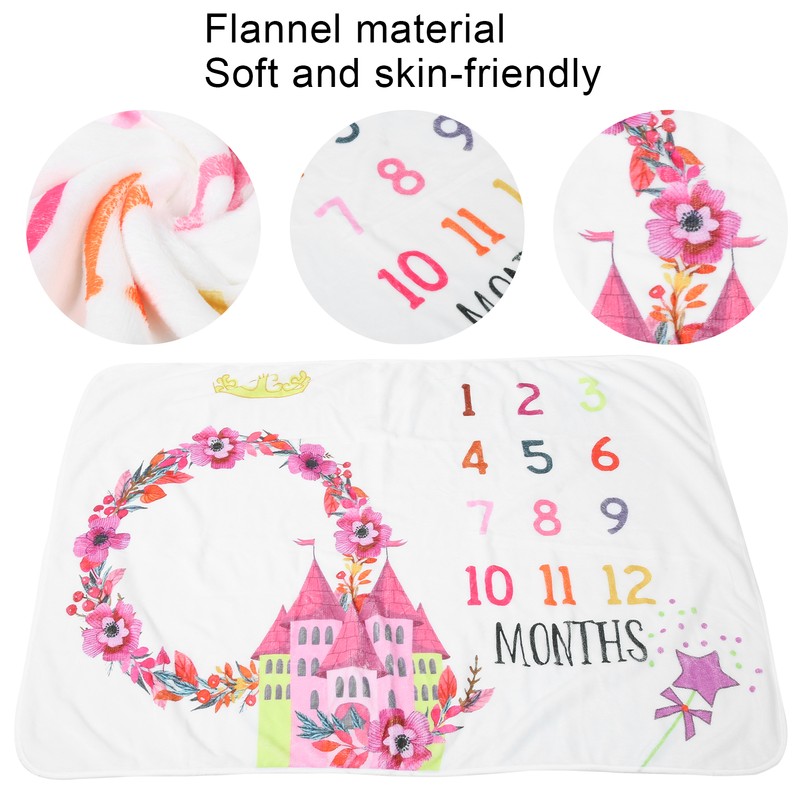 Infant Monthly Milestone Blankets Unisex Soft Month Blanket Photo Background