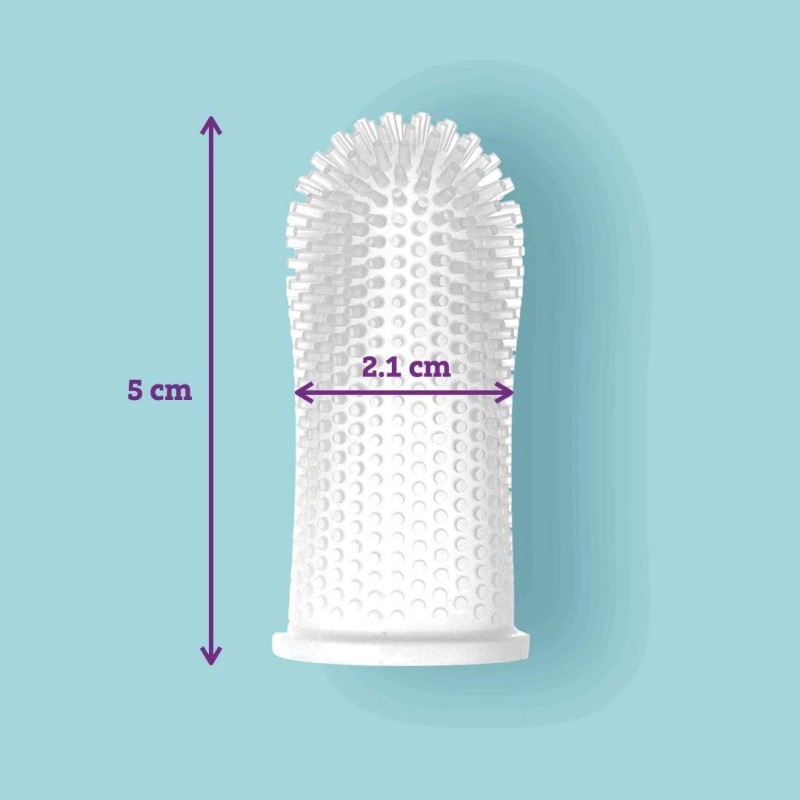 Itsy Bitsy People Baby Toothbrush, 360 Degree Bristle Silicone Finger