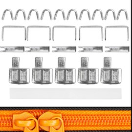 Zip Repair Kit for Size 3, 5, 8 and 10 End Pieces, Top and Bottom, Replacement Accessories for Metal and Nylon Zips, Zip Stoppers for Top and Bottom for Jackets, Backpacks